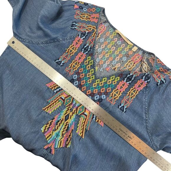 Soft Surroundings Mixteca Dark Denim Chambray Tunic - Picture 8 of 10